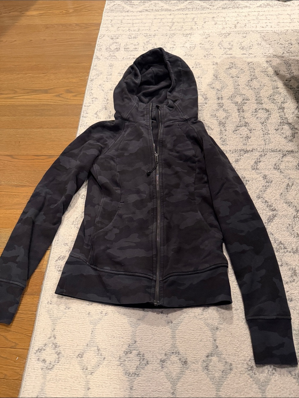 Lululemon Black Gray Camo Zip-Up Hoodie
